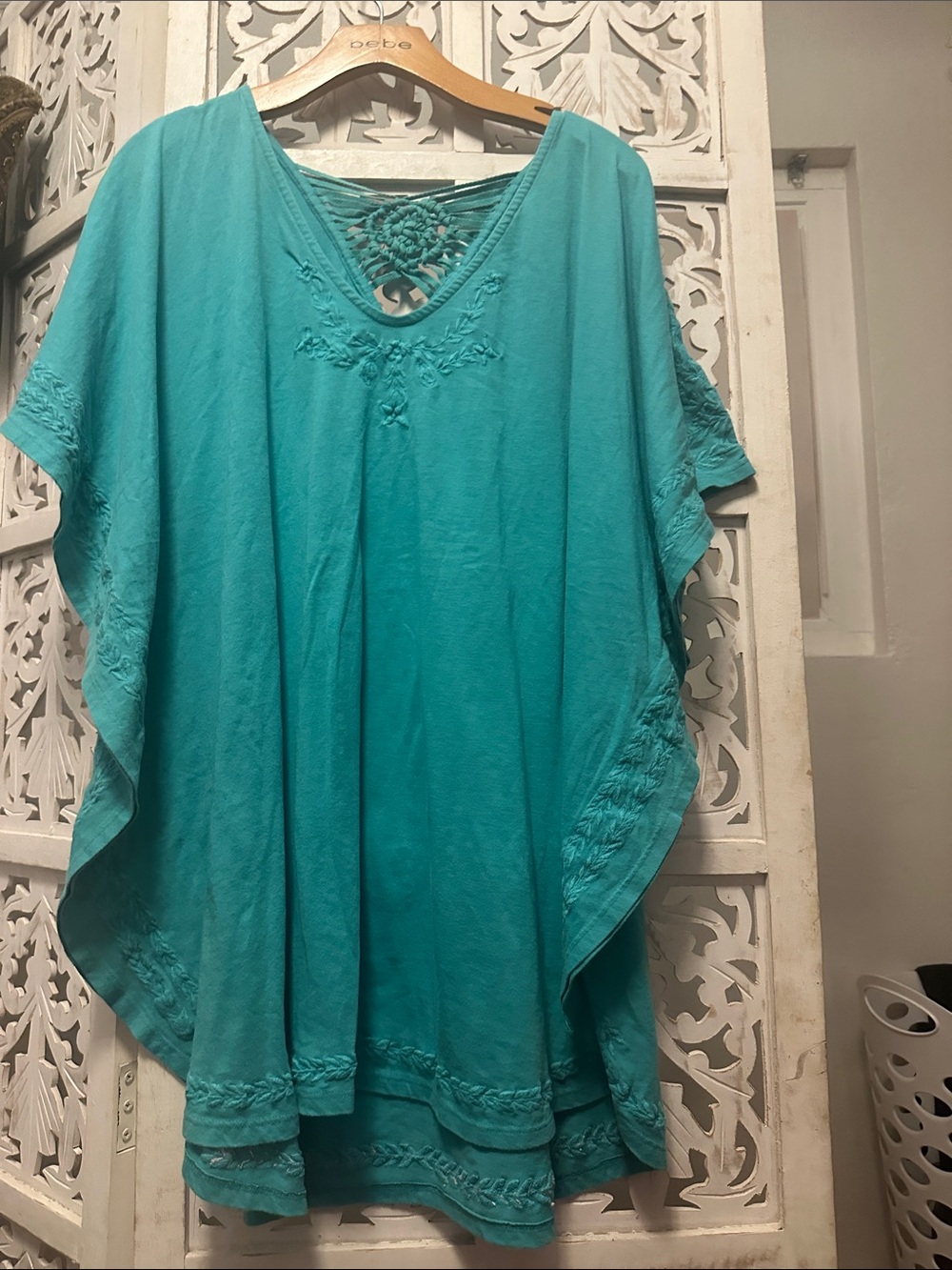 Billabong Women’s Teal Embroidered Cover up dress